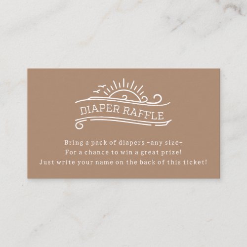 Baby On Board Diaper Raffle Neutral Baby Shower Enclosure Card