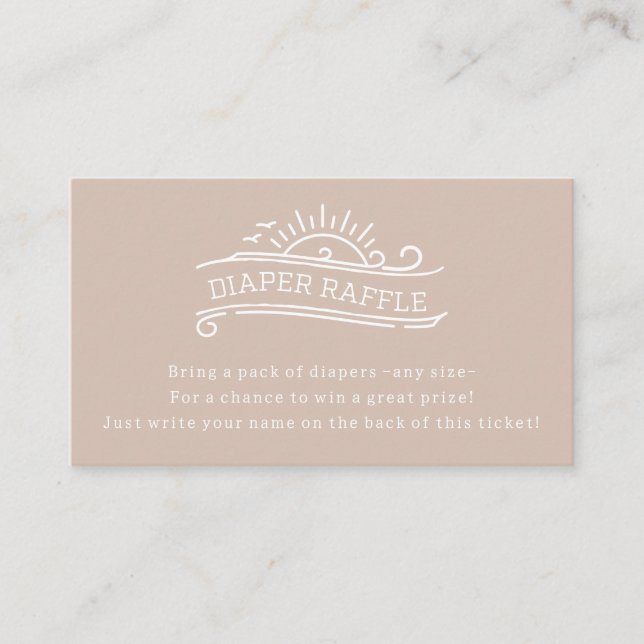 Baby On Board Diaper Raffle Pink Girl Baby Shower Enclosure Card (Front)