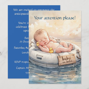 Baby on Board Digital Download Shower Invitation