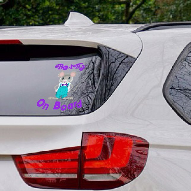Baby on board - Elegant Mouse - car rear Window Cling (Creator Uploaded)