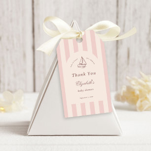 Baby On Board Elegant Pink Sailboat Baby Shower Gift Tags