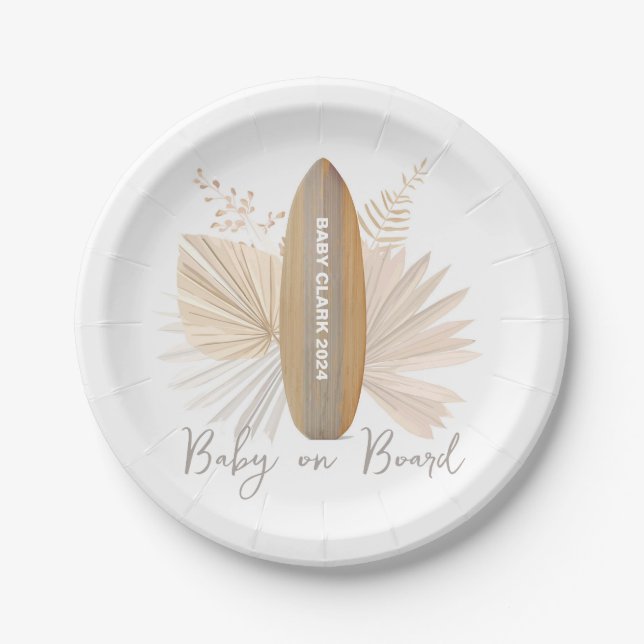 Baby on Board Gender Neutral  Paper Plates (Front)