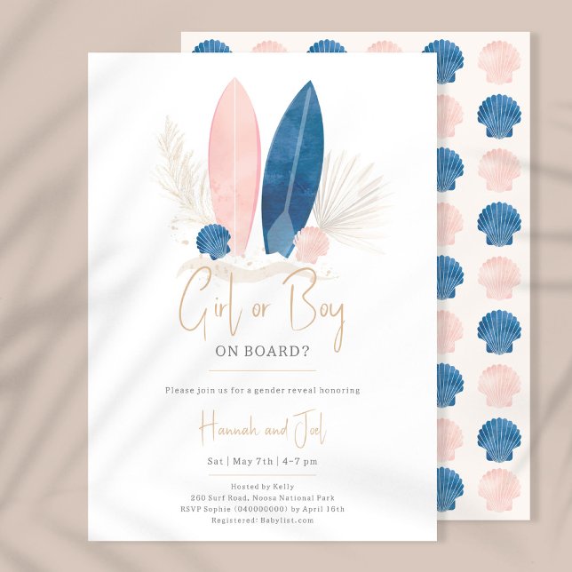 Baby on board Gender Reveal Invitation (Creator Uploaded)