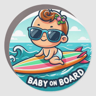 baby on board girl car magnet