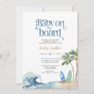Baby on Board Invitation, Beach Baby Shower Invitation