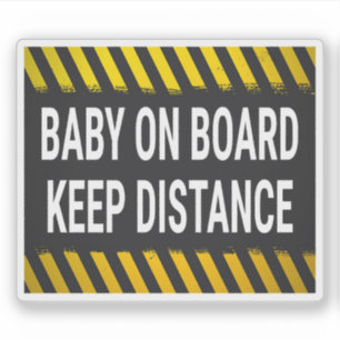 Baby On Board Keep Distance Sign Sticker