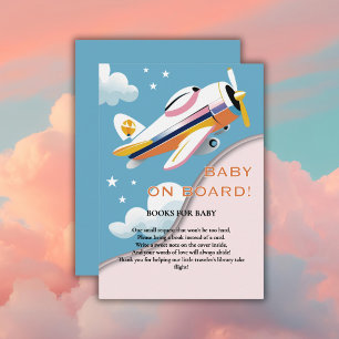 Baby on Board Modern Aviation Airplane Baby Shower Enclosure Card