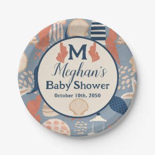 Baby on Board Nautical Baby Boy Shower Paper Plates