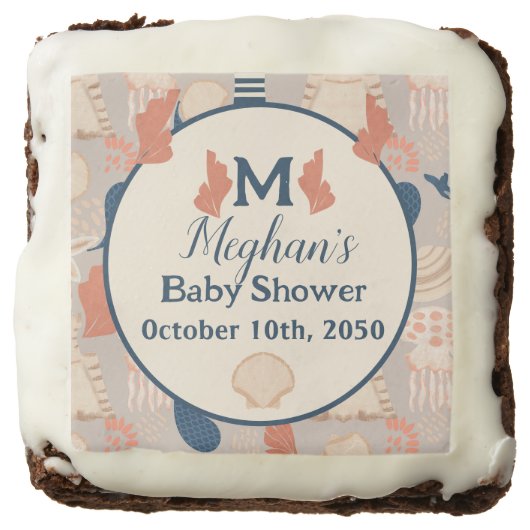 Baby on Board Nautical Baby Shower Brownie (Front)