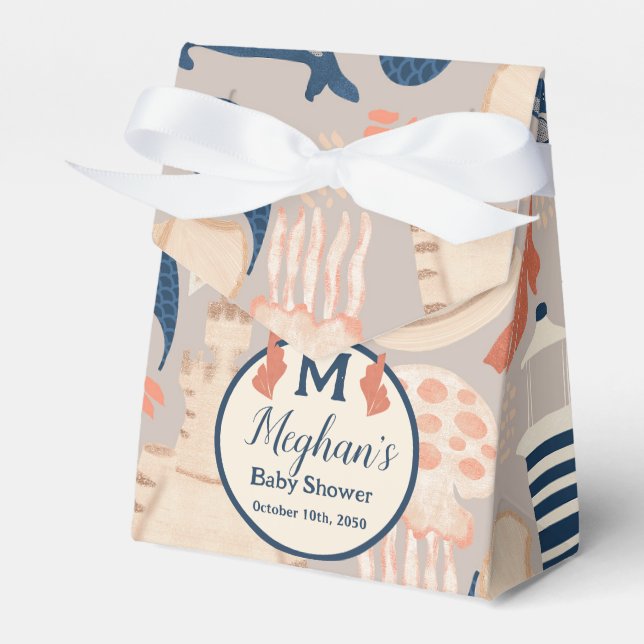 Baby on Board Nautical Baby Shower  Favor Boxes (Front Side)
