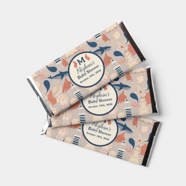 Baby on Board Nautical Baby Shower  Hershey Bar Favors (Front)