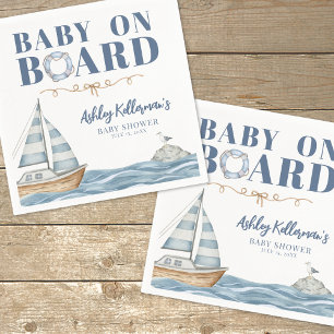 Baby On Board Nautical Baby Shower Napkins