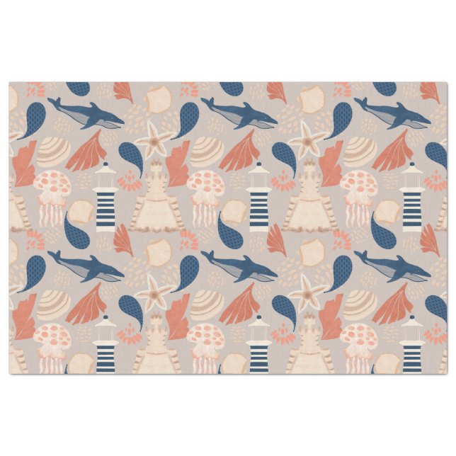Baby on Board Nautical Baby Shower  Tissue Paper (Front)