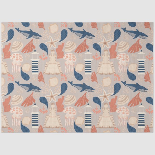 Baby on Board Nautical Baby Shower  Tissue Paper (Front)