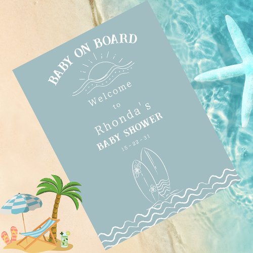 Baby On Board Neutral Baby Shower Welcome Photo Print
