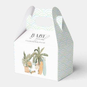 Baby on Board Palm Tree Surfboard Baby Shower Favor Boxes