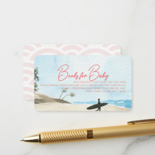 Baby on Board Pink Baby Shower Book Request Enclosure Card