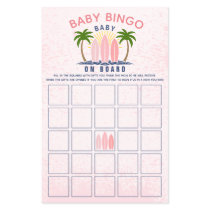 Baby on board pink girl baby shower Bingo game Flyer