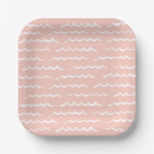 Baby on Board Pink Surf Baby Shower Paper Plates