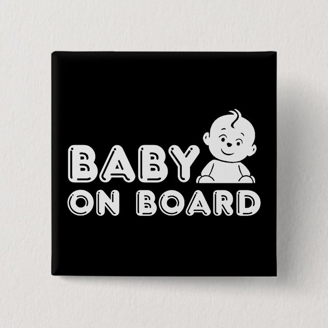 Baby on Board pregnancy announcement Button (Front)