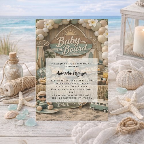 Baby on Board retro beach Baby Shower