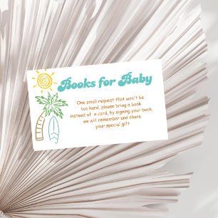 Baby on board retro doodle surfing book request enclosure card
