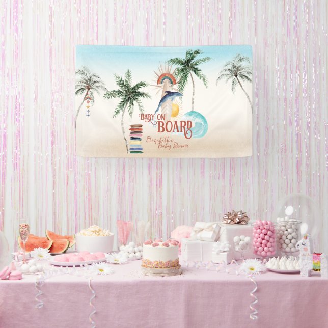 Baby on Board | Retro Summer Surf Banner (Party)