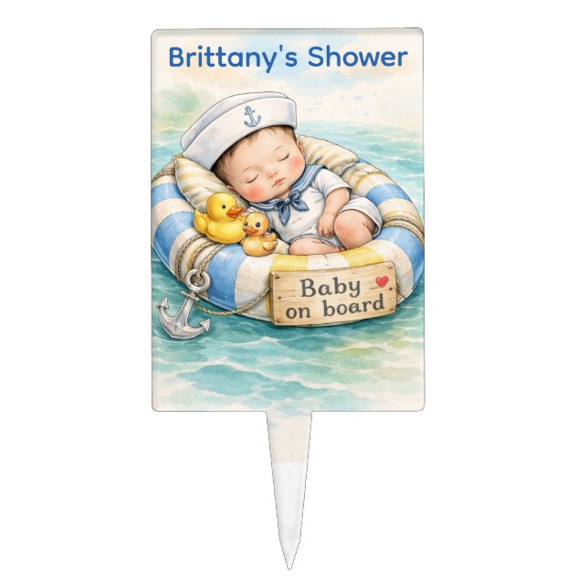 Baby on Board Shower  Cake Topper (Front)
