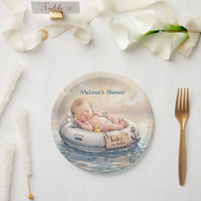 Baby on Board Shower  Paper Plates (Wedding)