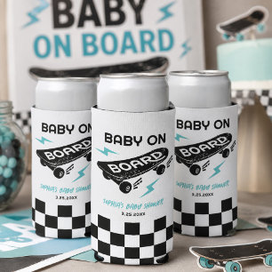 Baby on Board Skateboard Baby Shower Can Coolers