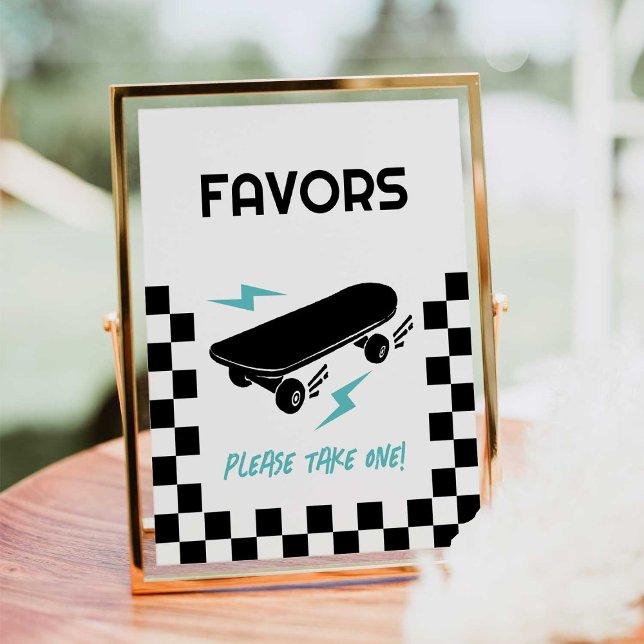 Baby on Board Skateboard Baby Shower Favors Sign (Creator Uploaded)