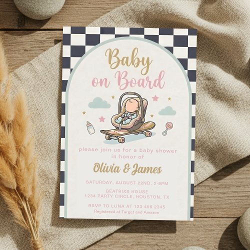 Baby on Board Skateboard Baby Shower party