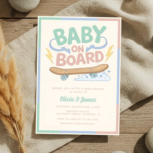 Baby on Board Skateboard Baby Shower party