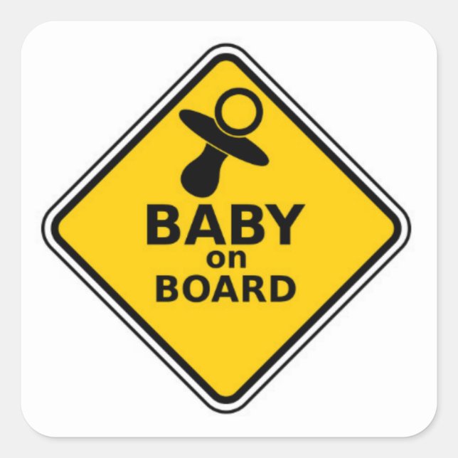 Baby on board square sticker (Front)
