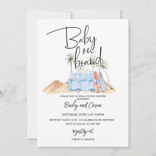 Baby on Board Summer Baby Shower Baby Shower  Invitation