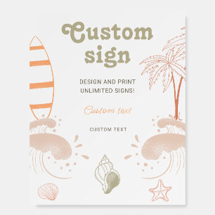 Baby On Board Surf Baby Shower Custom Sign