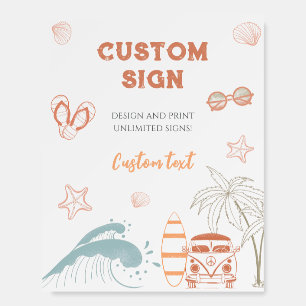 Baby on Board Surf Baby Shower Custom Sign