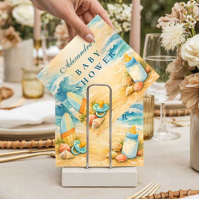 Baby On Board Surf Baby Shower Napkins (Creator Uploaded)