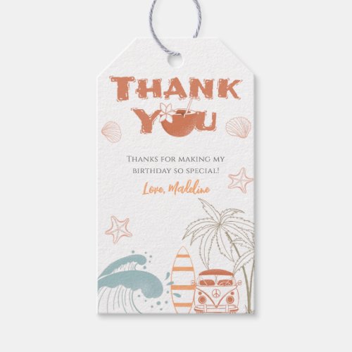 Baby on Board Surf Baby Shower Thank You Tag