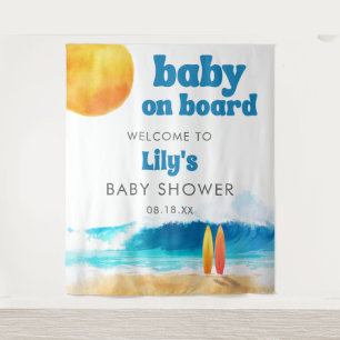 Baby on Board Surf Beach Baby Shower Backdrop