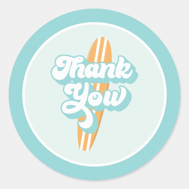 Baby on Board Surf Beach Baby Shower Classic Round Classic Round Sticker (Front)