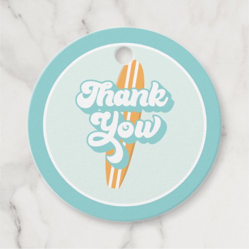 Baby on Board Surf Beach Baby Shower Classic Round Favor Tags