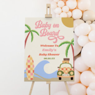 Baby On Board Surf Beach Baby Shower Welcome Sign