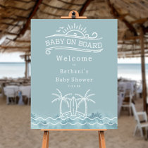 Baby On Board Surf Blue Baby Shower Welcome