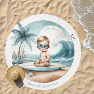Baby on Board Surf-Themed Beach Club Beach Towel