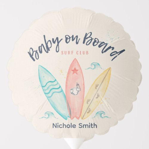 Baby On Board Surfboard Baby Shower Favor Balloon