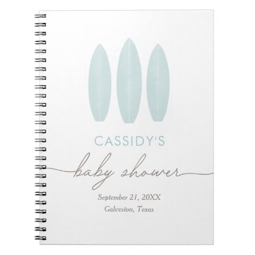 Baby on Board Surfboard Baby Shower Guest Book