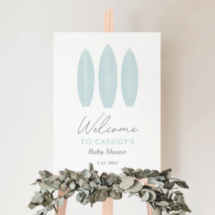 Baby on Board Surfboard Baby Shower Welcome Sign