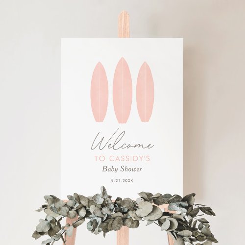 Baby on Board Surfboard Baby Shower Welcome Sign