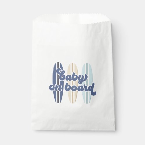 Baby on Board Surfboard Beach Baby Shower Favor Bag